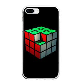 Чехол для iPhone 7Plus/8 Plus матовый с принтом Кубик Рубика , Силикон | Область печати: задняя сторона чехла, без боковых панелей | 3d | головоломка | игры | кубик | мозг | недостающий | рубика | элемент