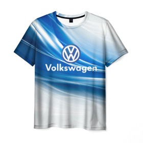Мужская футболка 3D с принтом Volkswagen. , 100% полиэфир | прямой крой, круглый вырез горловины, длина до линии бедер | 2020 | car | sport | volkswagen | авто | автомобильные | бренд | вирус | коронавирус | марка | машина | новый лого | спорт | стиль | фольксваген
