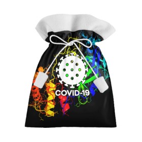 Подарочный 3D мешок с принтом COVID-19 NEW , 100% полиэстер | Размер: 29*39 см | covid 19 | molecule | абстракция | клетки | коронавирус | медицина | микробы | молекулы | наука | нейрон | нейроны | текстура | текстуры | формула