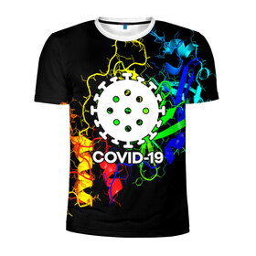 Мужская футболка 3D спортивная с принтом COVID-19 NEW , 100% полиэстер с улучшенными характеристиками | приталенный силуэт, круглая горловина, широкие плечи, сужается к линии бедра | covid 19 | molecule | абстракция | клетки | коронавирус | медицина | микробы | молекулы | наука | нейрон | нейроны | текстура | текстуры | формула