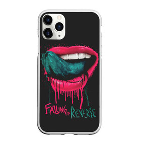 Чехол для iPhone 11 Pro матовый с принтом Falling in Reverse , Силикон |  | falling in reverse | gold | lips | mouth | rock | ronnie radke | teeth | tongue | губы | золото | зубы | рок | ронни радке | рот | язык