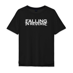 Мужская футболка хлопок Oversize с принтом Falling in Reverse , 100% хлопок | свободный крой, круглый ворот, “спинка” длиннее передней части | falling in reverse | logo | rock | ronnie radke | лого | рок | ронни радке