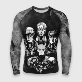 Мужской рашгард 3D с принтом Diamond is Unbreakable gray ,  |  | adventure | jojo | jojo s bizarre | jojo’s bizarre adventure | killer queen | yare yare daze | аниме | джоджо | манга | невероятные приключения джоджо | яре яре дазе