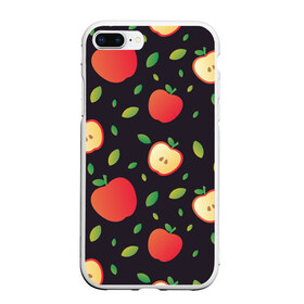 Чехол для iPhone 7Plus/8 Plus матовый с принтом Яблочный узор , Силикон | Область печати: задняя сторона чехла, без боковых панелей | узор | узоры | фрукт | фрукты | яблоки | яблоко | ягода | ягоды