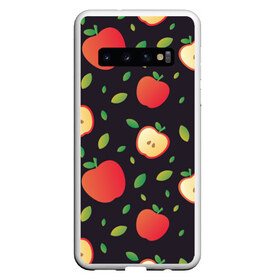 Чехол для Samsung Galaxy S10 с принтом Яблочный узор , Силикон | Область печати: задняя сторона чехла, без боковых панелей | узор | узоры | фрукт | фрукты | яблоки | яблоко | ягода | ягоды