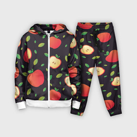 Детский костюм 3D с принтом Яблочный узор ,  |  | узор | узоры | фрукт | фрукты | яблоки | яблоко | ягода | ягоды