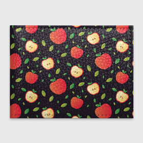 Обложка для студенческого билета с принтом Яблочный узор , натуральная кожа | Размер: 11*8 см; Печать на всей внешней стороне | узор | узоры | фрукт | фрукты | яблоки | яблоко | ягода | ягоды