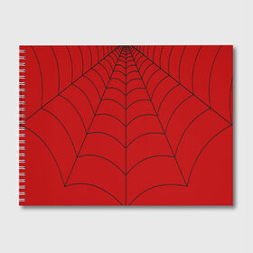 Альбом для рисования с принтом Паутина , 100% бумага
 | матовая бумага, плотность 200 мг. | spider | красный | линии | паук | паутина | полосы | текстура