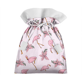 Подарочный 3D мешок с принтом Розовый фламинго , 100% полиэстер | Размер: 29*39 см | doodling | textures | tiles | дудлинг | лист | листья | паттерн | природа | птица | птицы | розовый | розовый фламинго | тайлы | текстуры | узор | узоры | фламинго | фон | цветок | цветы