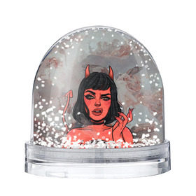 Снежный шар с принтом КОФЕЕК , Пластик | Изображение внутри шара печатается на глянцевой фотобумаге с двух сторон | coffee | demon | girl | демон | дьявол | кофе | суккуба