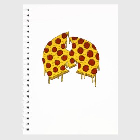 Тетрадь с принтом Pizza Clan , 100% бумага | 48 листов, плотность листов — 60 г/м2, плотность картонной обложки — 250 г/м2. Листы скреплены сбоку удобной пружинной спиралью. Уголки страниц и обложки скругленные. Цвет линий — светло-серый
 | ghostface | method man | pizza | rap | rza | wu tang | ву танг | еда | метод мен | пицца | рэп