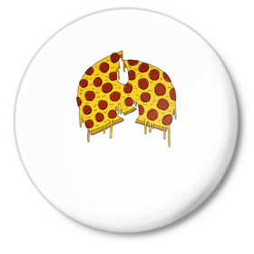 Значок с принтом Pizza Clan ,  металл | круглая форма, металлическая застежка в виде булавки | ghostface | method man | pizza | rap | rza | wu tang | ву танг | еда | метод мен | пицца | рэп