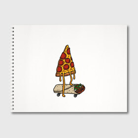 Альбом для рисования с принтом ПИЦЦА НА ШАВЕРМЕ , 100% бумага
 | матовая бумага, плотность 200 мг. | Тематика изображения на принте: food | pizza | еда | пицца | скейтборд | шаверма | шаурма