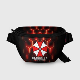 Поясная сумка 3D с принтом UMBRELLA CORP , 100% полиэстер | плотная ткань, ремень с регулируемой длиной, внутри несколько карманов для мелочей, основное отделение и карман с обратной стороны сумки застегиваются на молнию | ada wong | biohazard | leon | nemesis | project resistance | raccoon city | re | re3 | resident evil | resident evil 3 | rpd | stars | umbrella | ада вонг | амбрелла | немезис | ужасы