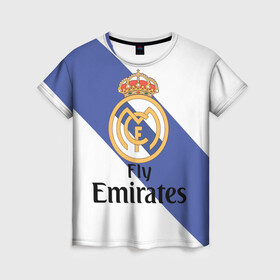 Женская футболка 3D с принтом Реал , 100% полиэфир ( синтетическое хлопкоподобное полотно) | прямой крой, круглый вырез горловины, длина до линии бедер | real madrid | испания | королевский клуб | мадрид | номер 4 | реал | серхио рамос | футбол