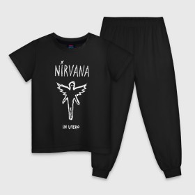 Детская пижама хлопок с принтом Nirvana In utero , 100% хлопок |  брюки и футболка прямого кроя, без карманов, на брюках мягкая резинка на поясе и по низу штанин
 | in utero | nevermind | nirvana | nirvana in utero | smile | курт кобейн | нирвана | нирвана in utero