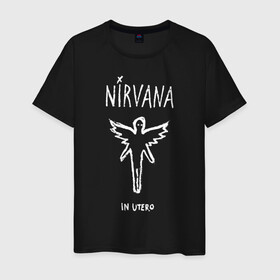 Мужская футболка хлопок с принтом Nirvana In utero , 100% хлопок | прямой крой, круглый вырез горловины, длина до линии бедер, слегка спущенное плечо. | in utero | nevermind | nirvana | nirvana in utero | smile | курт кобейн | нирвана | нирвана in utero