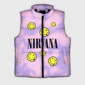 Мужской жилет утепленный 3D с принтом NIRVANA ,  |  | in utero | nevermind | nirvana | nirvana in utero | nirvana logo | smile | курт кобейн | нирвана | нирвана in utero | нирвана лого