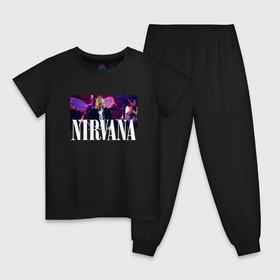 Детская пижама хлопок с принтом NIRVANA , 100% хлопок |  брюки и футболка прямого кроя, без карманов, на брюках мягкая резинка на поясе и по низу штанин
 | in utero | nevermind | nirvana | nirvana in utero | nirvana logo | smile | курт кобейн | нирвана | нирвана in utero | нирвана лого