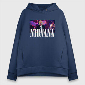 Женское худи Oversize хлопок с принтом NIRVANA , френч-терри — 70% хлопок, 30% полиэстер. Мягкий теплый начес внутри —100% хлопок | боковые карманы, эластичные манжеты и нижняя кромка, капюшон на магнитной кнопке | in utero | nevermind | nirvana | nirvana in utero | nirvana logo | smile | курт кобейн | нирвана | нирвана in utero | нирвана лого