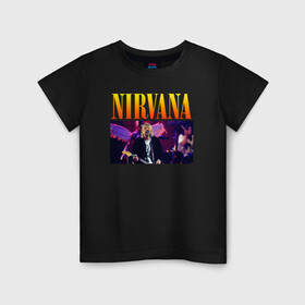 Детская футболка хлопок с принтом NIRVANA Курт Кобейн , 100% хлопок | круглый вырез горловины, полуприлегающий силуэт, длина до линии бедер | in utero | nevermind | nirvana | nirvana in utero | nirvana logo | smile | курт кобейн | нирвана | нирвана in utero | нирвана лого