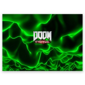 Поздравительная открытка A6 с принтом DOOM ETERNAL , 100% бумага | плотность бумаги 280 г/м2, матовая, на обратной стороне линовка и место для марки
 | Тематика изображения на принте: 