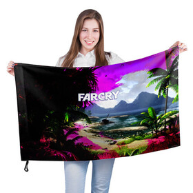 Флаг 3D с принтом FARCRY , 100% полиэстер | плотность ткани — 95 г/м2, размер — 67 х 109 см. Принт наносится с одной стороны | far cry | farcry | game | ubisof | выживание | джунгли | игры | остров | фар край