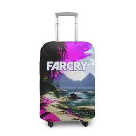 Чехол для чемодана 3D с принтом FARCRY , 86% полиэфир, 14% спандекс | двустороннее нанесение принта, прорези для ручек и колес | far cry | farcry | game | ubisof | выживание | джунгли | игры | остров | фар край