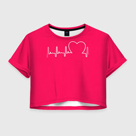 Женская футболка Crop-top 3D с принтом Халат Кардиолога , 100% полиэстер | круглая горловина, длина футболки до линии талии, рукава с отворотами | белые халаты | вирус | врач | детский врач | детский кардиолог | кардио | кардиология | мед | медик | медсестра | подарок | сердце | символика | терапевт