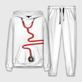 Женский костюм 3D (с толстовкой) с принтом Медицинский халат ,  |  | белые халаты | вирус | врач | детский врач | интерн | кардио | мед | медик | медсестра | подарок | сердце | символика | терапевт