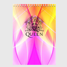 Скетчбук с принтом Queen , 100% бумага
 | 48 листов, плотность листов — 100 г/м2, плотность картонной обложки — 250 г/м2. Листы скреплены сверху удобной пружинной спиралью | queen | британская | группа | исполнитель | музыканты | рок | фредди меркьюри