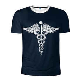 Мужская футболка 3D спортивная с принтом Caduceus , 100% полиэстер с улучшенными характеристиками | приталенный силуэт, круглая горловина, широкие плечи, сужается к линии бедра | caduceus | coronavirus | medic | nurse | superhero | врач | врачи | герои | герой | коронавирус | медбрат | медик | медики | медицина | медсестра | супергерои | супергерой