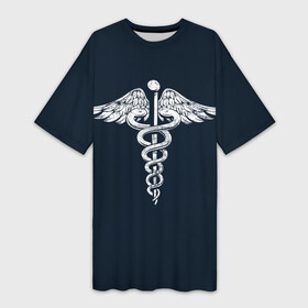 Платье-футболка 3D с принтом Caduceus ,  |  | Тематика изображения на принте: caduceus | coronavirus | medic | nurse | superhero | врач | врачи | герои | герой | коронавирус | медбрат | медик | медики | медицина | медсестра | супергерои | супергерой