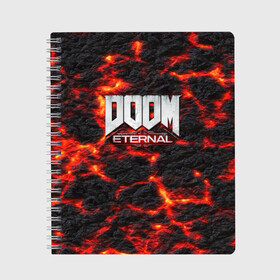 Тетрадь с принтом DOOM ETERNAL , 100% бумага | 48 листов, плотность листов — 60 г/м2, плотность картонной обложки — 250 г/м2. Листы скреплены сбоку удобной пружинной спиралью. Уголки страниц и обложки скругленные. Цвет линий — светло-серый
 | demon | devil | doom | doom vfr | evil | game | mars | red | демон | дум | игры | космос | красная планета | марс | пришельцы