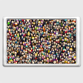 Магнит 45*70 с принтом Персонажи South Park , Пластик | Размер: 78*52 мм; Размер печати: 70*45 | Тематика изображения на принте: park | sout | мультик | парк | патрен | персонаж | саус | сериал | толпа | южный