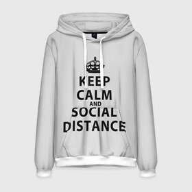 Мужская толстовка 3D с принтом Keep Calm And Social Distance , 100% полиэстер | двухслойный капюшон со шнурком для регулировки, мягкие манжеты на рукавах и по низу толстовки, спереди карман-кенгуру с мягким внутренним слоем. | 2019 | biohazard | calm | china | coronavirus | covid 19 | inc | keep | ncov | ncov19 | ncov2019 | plague | survivor | virus | warning | вирус | дистанцию | коронавирус | соблюдай