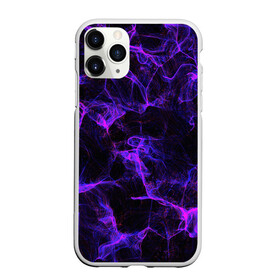 Чехол для iPhone 11 Pro Max матовый с принтом PURPLE DIGITAL SMOKE NEON , Силикон |  | abstraction | geometry | hexagon | neon | paints | stripes | texture | triangle | абстракция | брызги | геометрия | краски | неон | неоновый | соты | текстура