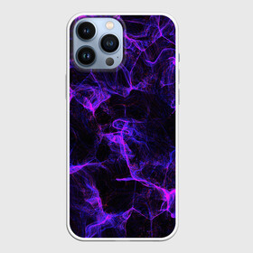 Чехол для iPhone 13 Pro Max с принтом PURPLE DIGITAL SMOKE NEON ,  |  | abstraction | geometry | hexagon | neon | paints | stripes | texture | triangle | абстракция | брызги | геометрия | краски | неон | неоновый | соты | текстура