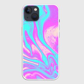 Чехол для iPhone 13 с принтом DIGITAL ART   WAVES   НЕОНОВЫЕ ВОЛНЫ   ПОЛОСЫ   RAINBOW ,  |  | abstraction | digital art | geometry | hexagon | neon | paints | stripes | texture | triangle | абстракция | брызги | геометрия | диджитал арт | краски | неон | неоновый | соты | текстура