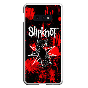 Чехол для Samsung S10E с принтом Slipknot , Силикон | Область печати: задняя сторона чехла, без боковых панелей | animal | blood | metal | rock | slipknot | абстракция | брызги | геометрия | группа | животные | знак | кровь | логотип | маски | метал | петля | пятна | рога | рок | символ | слипкнот