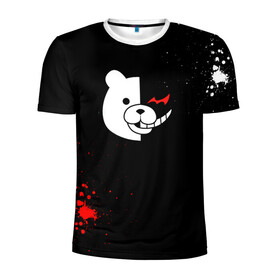 Мужская футболка 3D спортивная с принтом Monocuma , 100% полиэстер с улучшенными характеристиками | приталенный силуэт, круглая горловина, широкие плечи, сужается к линии бедра | anime | danganronpa | monocuma | аниме | анимэ | данганронпа | манакума | медведь | монокума | мономишка | черный медведь | школа отчаяния