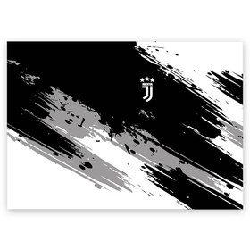 Поздравительная открытка с принтом Juventus F.C. , 100% бумага | плотность бумаги 280 г/м2, матовая, на обратной стороне линовка и место для марки
 | calcio | club | cr7 | cristiano ronaldo | dybala | football | full highlights | goals | italia | juventus | napoli | roma | serie a | белый | италия | клуб | форма | черный | ювентус