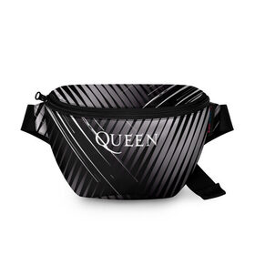 Поясная сумка 3D с принтом Queen , 100% полиэстер | плотная ткань, ремень с регулируемой длиной, внутри несколько карманов для мелочей, основное отделение и карман с обратной стороны сумки застегиваются на молнию | 3d | queen | британская | группа | исполнитель | лого | логотип | музыканты | надпись | рок | эмблема