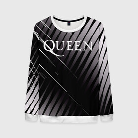 Мужской свитшот 3D с принтом Queen , 100% полиэстер с мягким внутренним слоем | круглый вырез горловины, мягкая резинка на манжетах и поясе, свободная посадка по фигуре | Тематика изображения на принте: 3d | queen | британская | группа | исполнитель | лого | логотип | музыканты | надпись | рок | эмблема