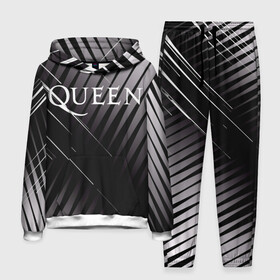 Мужской костюм 3D (с толстовкой) с принтом Queen ,  |  | Тематика изображения на принте: 3d | queen | британская | группа | исполнитель | лого | логотип | музыканты | надпись | рок | эмблема