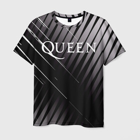 Мужская футболка 3D с принтом Queen , 100% полиэфир | прямой крой, круглый вырез горловины, длина до линии бедер | 3d | queen | британская | группа | исполнитель | лого | логотип | музыканты | надпись | рок | эмблема