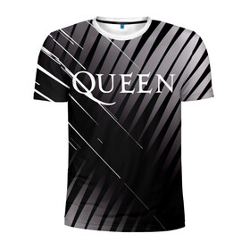Мужская футболка 3D спортивная с принтом Queen , 100% полиэстер с улучшенными характеристиками | приталенный силуэт, круглая горловина, широкие плечи, сужается к линии бедра | Тематика изображения на принте: 3d | queen | британская | группа | исполнитель | лого | логотип | музыканты | надпись | рок | эмблема