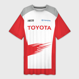 Платье-футболка 3D с принтом Toyota Driver ,  |  | Тематика изображения на принте: racing | rally | rally team | toyota | toyota team | гонки | тайота | тоёта | тойота