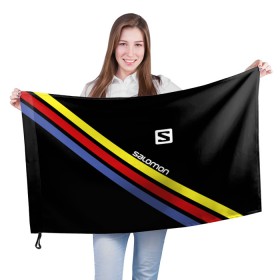 Флаг 3D с принтом Salomon , 100% полиэстер | плотность ткани — 95 г/м2, размер — 67 х 109 см. Принт наносится с одной стороны | salomon | активный отдых | альпинизм | биатлон | зима | лыжи | сноуборд | спорт