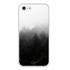 Чехол для iPhone 5/5S матовый с принтом Лес , Силикон | Область печати: задняя сторона чехла, без боковых панелей | siberia | trees | wood | деревья | лес | леса | ночной лес | природа | сибирский лес | сибирь | сосны | тайга | темный лес | туман